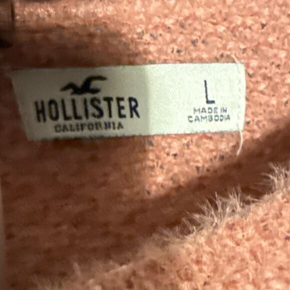 Hollister Pink Lightweight Fuzzy Soft V-neck Sweater Size Large‎ - Picture 6 of 6